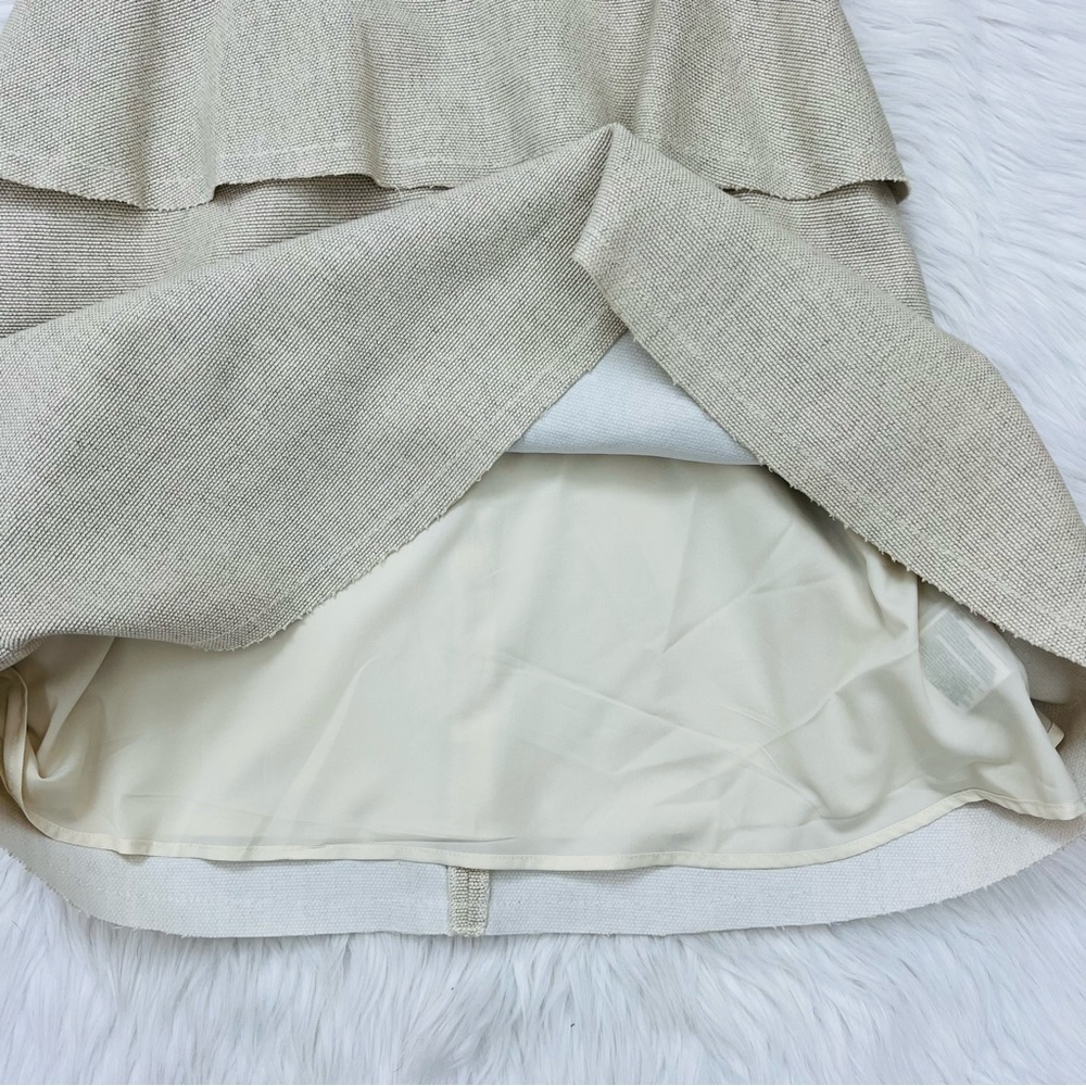 Banana Republic Linen Cotton Peplum Dress Oatmeal Color Size 10 - Picture 5 of 12